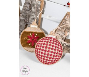 Stickserie ITH - Weihnachtskugeln Anhänger Grafisch